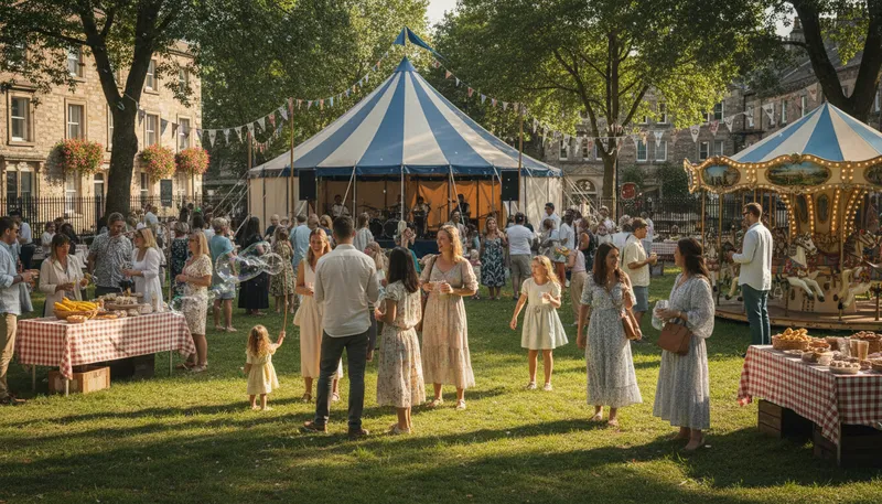Illustration of fete: A celebration or festival.
