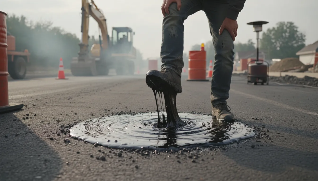 Illustration of tar: a thick, sticky black substance from coal