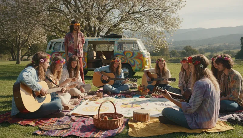 Illustration of counterculture: A movement opposing mainstream cultural norms.