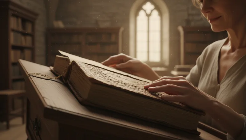 Illustration of tome: A large, scholarly book.