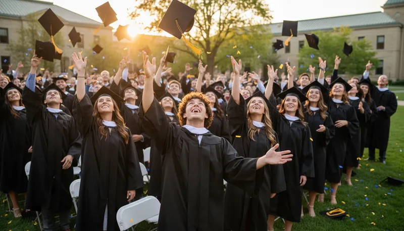 Illustration of commencement: The beginning of a ceremony or event.