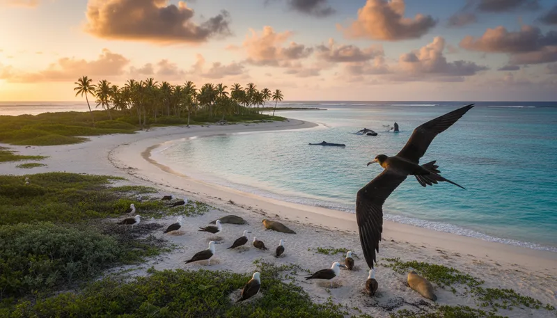 Illustration of howland: an island in the Pacific Ocean