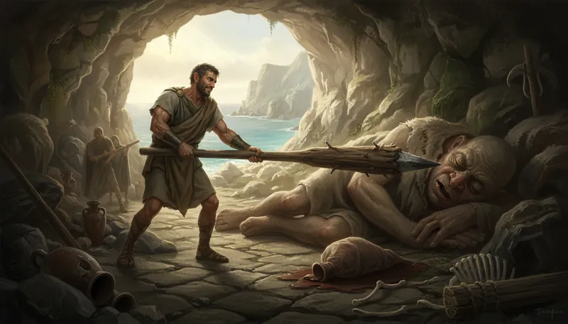 Illustration of odysseus: Hero of Homer's epic, the Odyssey.