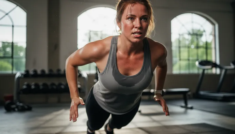 Illustration of break a sweat: start to sweat from physical effort.