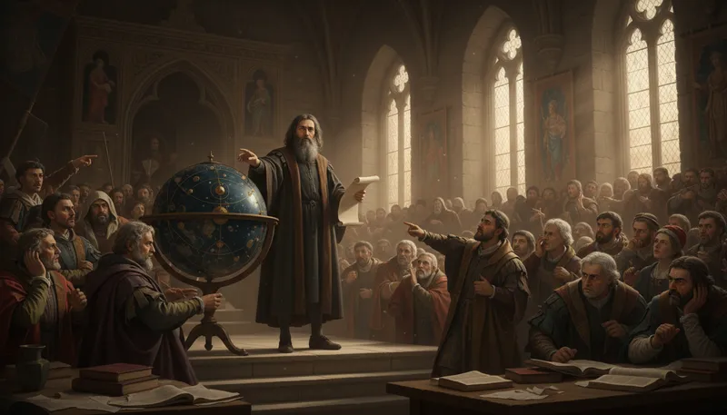 Illustration of giordano: referring to the philosopher Giordano Bruno