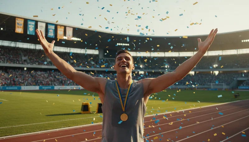 Illustration of triumphant: Feeling or showing great joy after victory.
