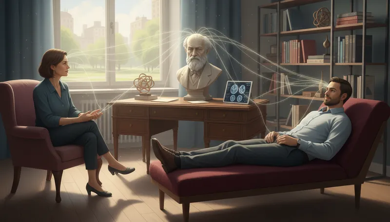 Illustration of freud: a famous psychologist known for theories