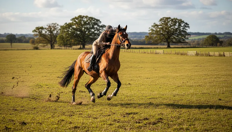 Illustration of gallop: A fast, bounding movement of a horse.