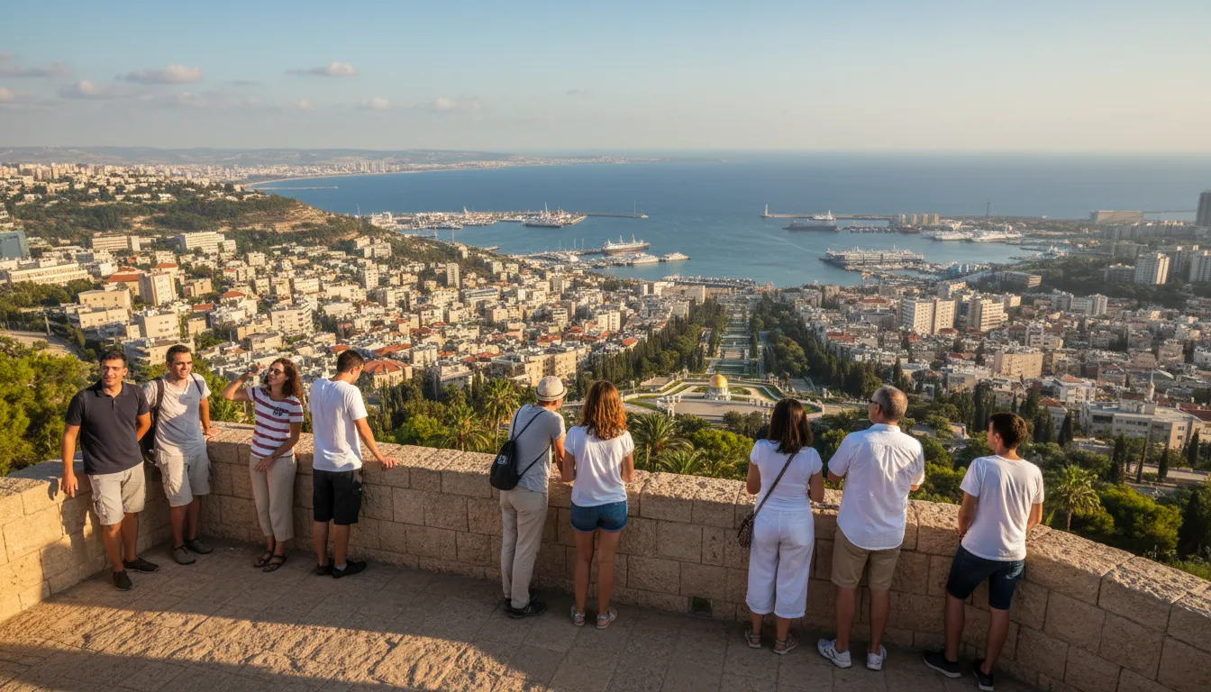 Ilustración de Haifa: An Israeli port city built on Mount Carmel.