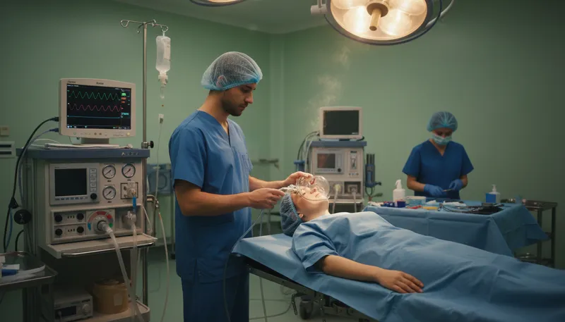 Illustration of anesthesia: medication that prevents pain during procedures