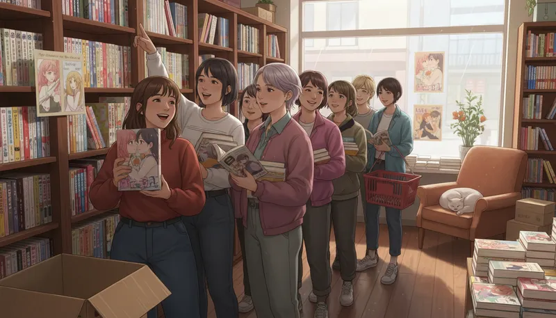 Illustration of yuri: a genre depicting romantic relationships between girls