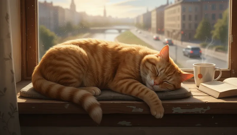 Illustration of garfield: a famous comic strip cat known for laziness.