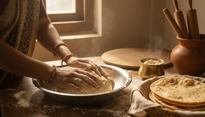 Illustration of atta: a type of flour used in Indian cooking