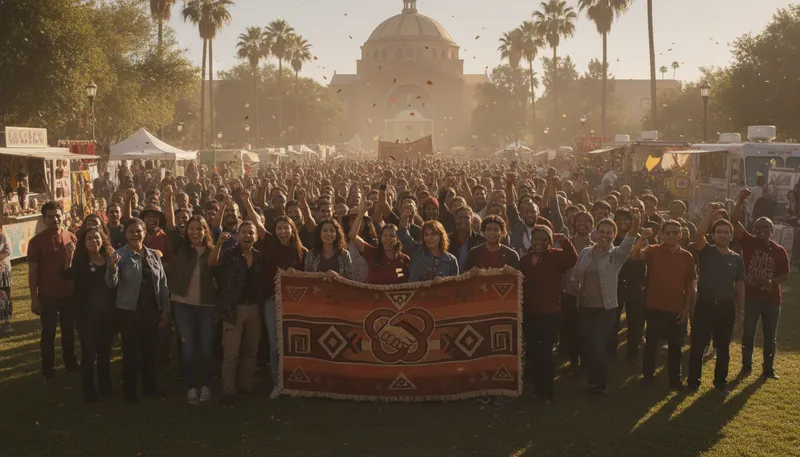 Illustration of brown power: movement advocating for Latino rights.