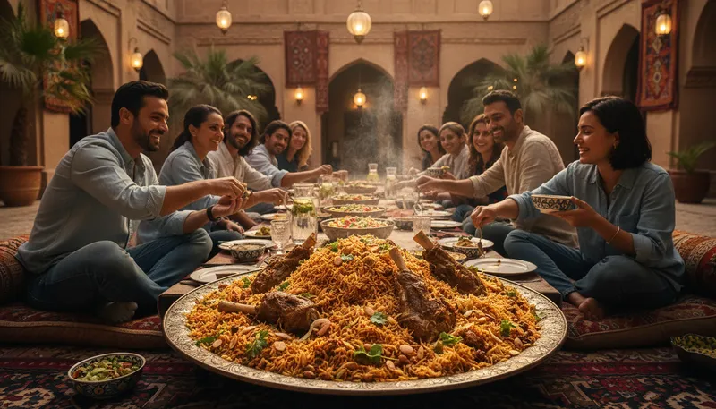 Illustration of mandi: type of rice dish from South Asia