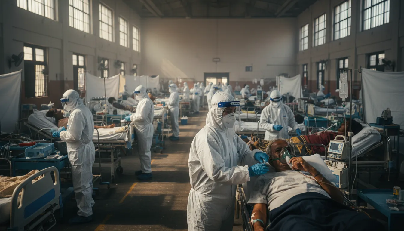 SARS 일러스트: A viral illness causing severe respiratory symptoms.