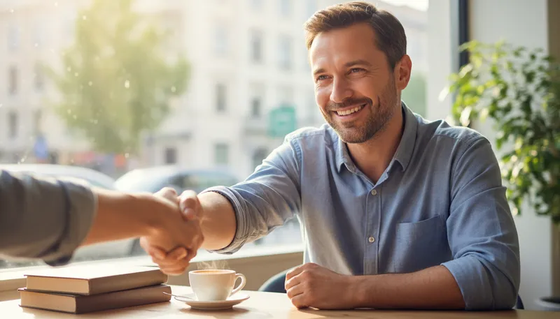Illustration of nice to meet you: a polite greeting when meeting someone