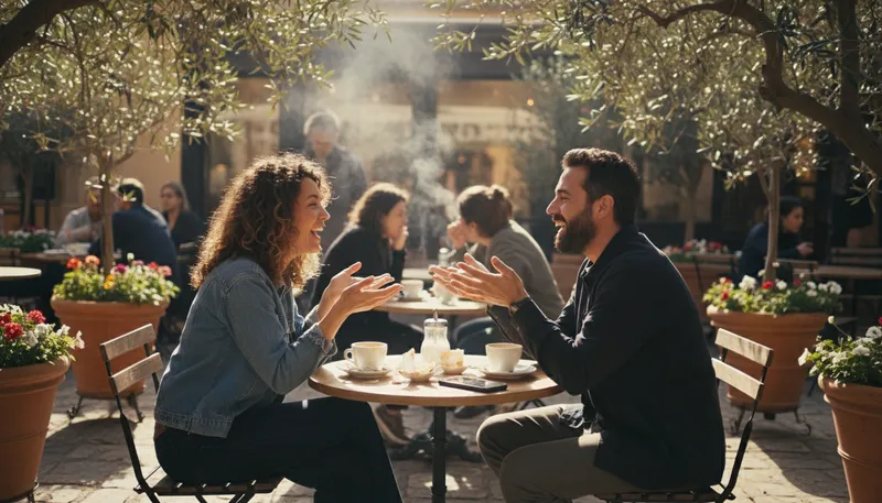 Illustration of convo: An informal conversation between people.