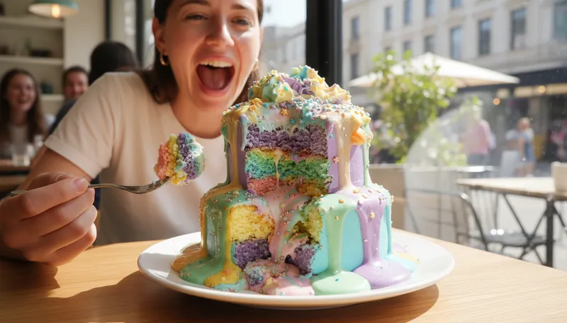 Illustration of unicorn vomit: Bright, colorful, and whimsical mixture or decoration.