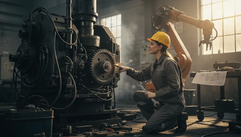 Illustration of mech: Short for mechanical or mechanics.
