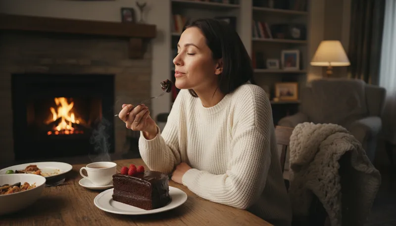 Illustration of indulgence: A pleasure or luxury that is enjoyed.