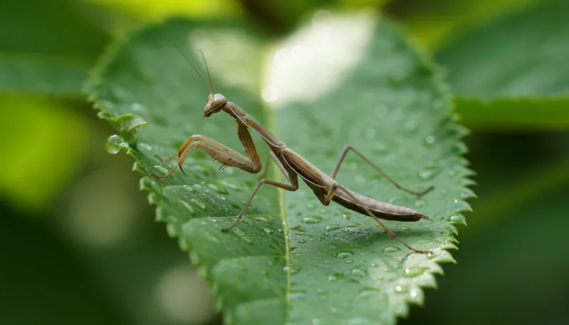 Illustration of mantis: An insect known for its unique posture.