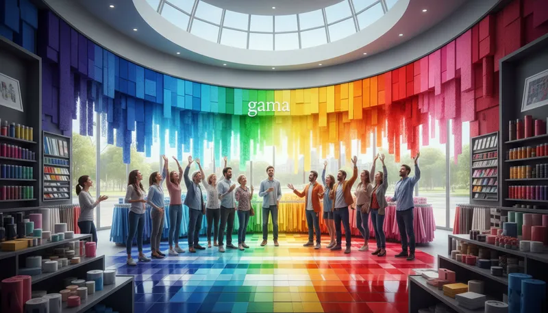 Illustration of gama: a range or scale of values.