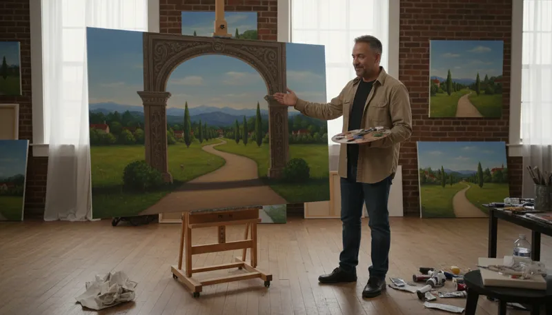 Illustration of perspective: artistic technique for creating depth