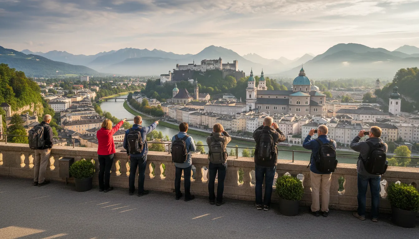 Иллюстрация Salzburg: A city in Austria known for music and culture.