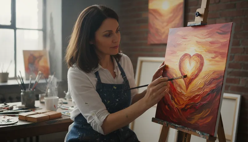 Illustration of have one's heart in: to care deeply about something