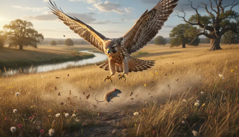 Illustration of prey: An animal hunted for food.