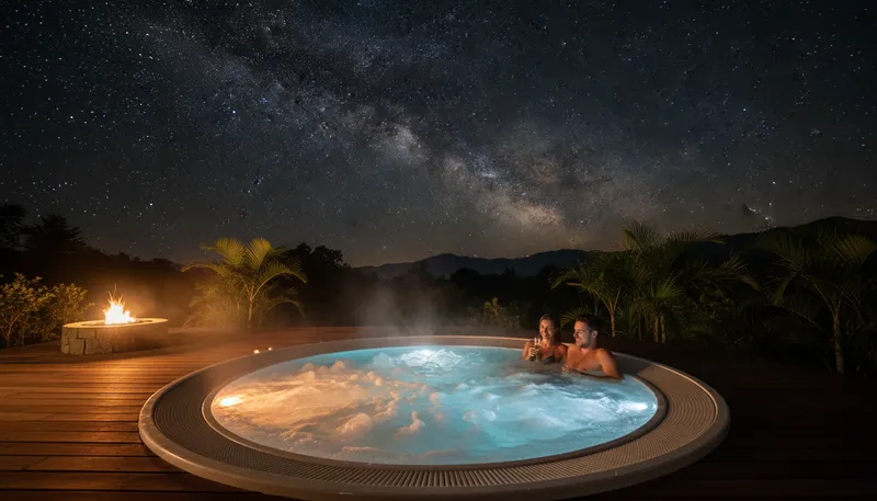 Illustration of jacuzzi: A hot tub with jets for relaxation.