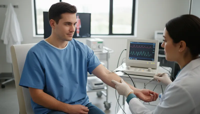 Illustration of EMG: abbreviation for electromyography.