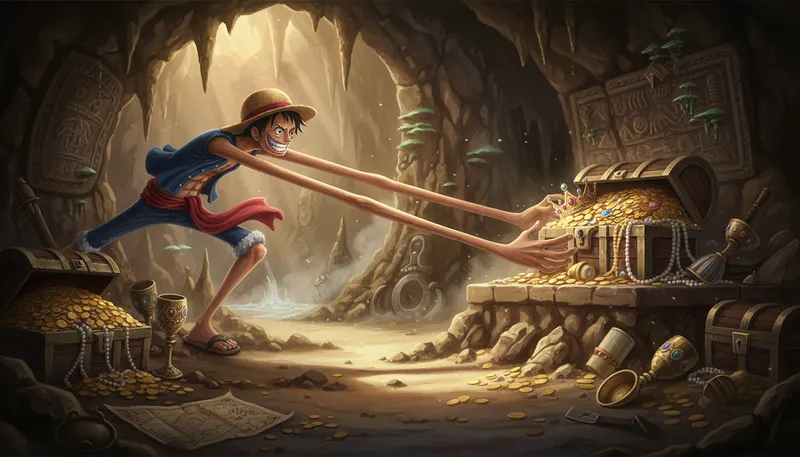 Illustration of luffy: A character from a popular anime series.