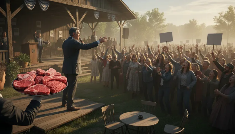 Illustration of red meat: Appealing content to a specific audience.