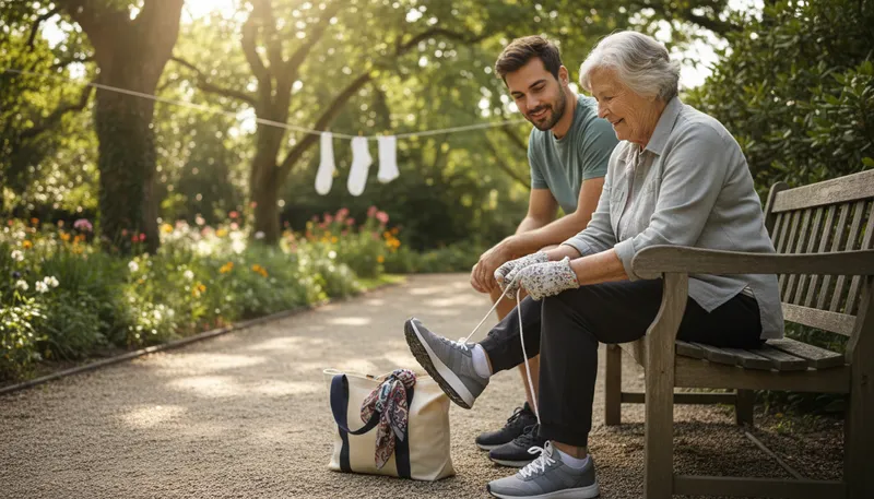 Illustration of bless someone's cotton socks: Expressing affection for someone.
