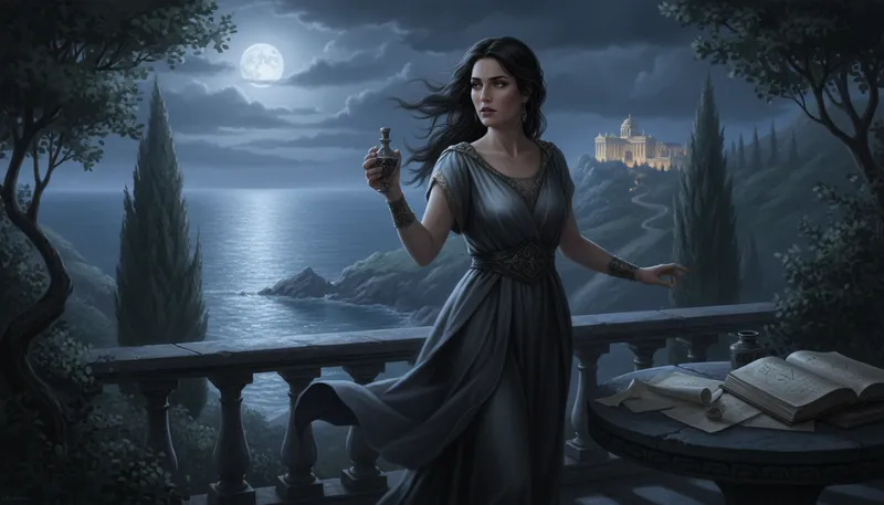 Illustration of medea: Mythical figure known for her revengeful acts.