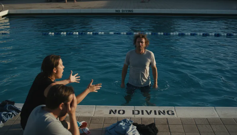 Illustration of off the deep end: Acting irrationally or crazily.