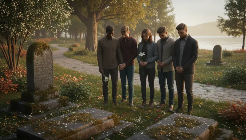 Illustration of requiescant in pace: May they rest in peace in Latin.