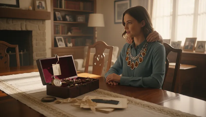 Illustration of family jewels: valuable family possessions or heirlooms