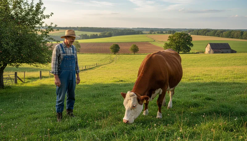 Illustration of hereford: A breed of beef cattle from Herefordshire.