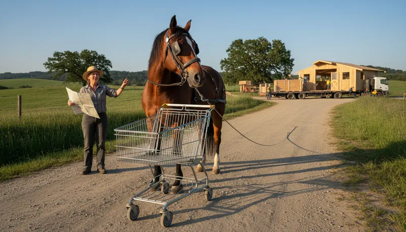 Illustration of put the cart before the horse: Do things in the wrong order.