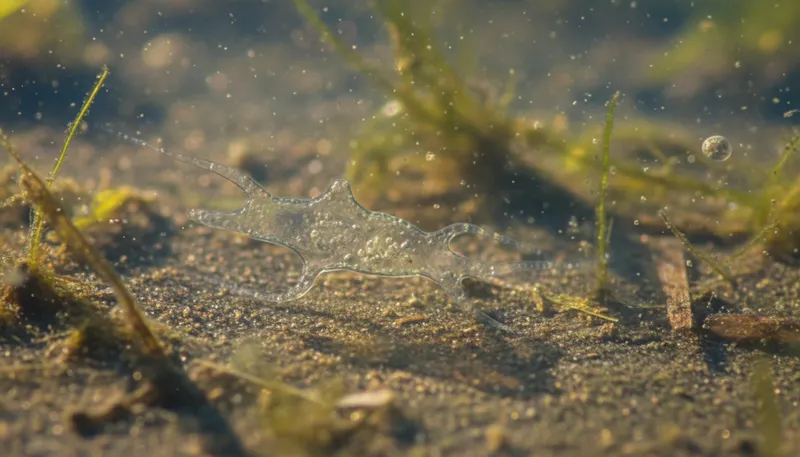 Illustration of amoeba: a single-celled organism that changes shape.