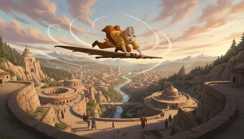 Illustration of aang: A character from a popular animated series.