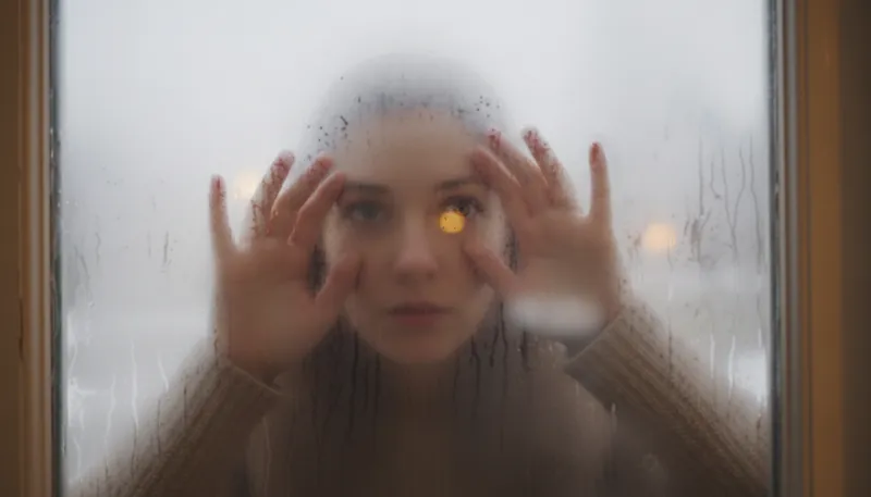 Illustration of peer: to look closely or intently