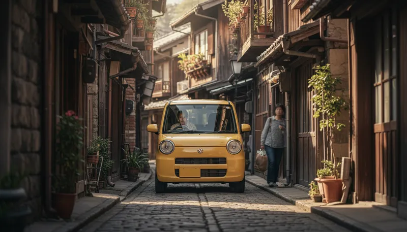 Illustration of kei: small, lightweight Japanese cars