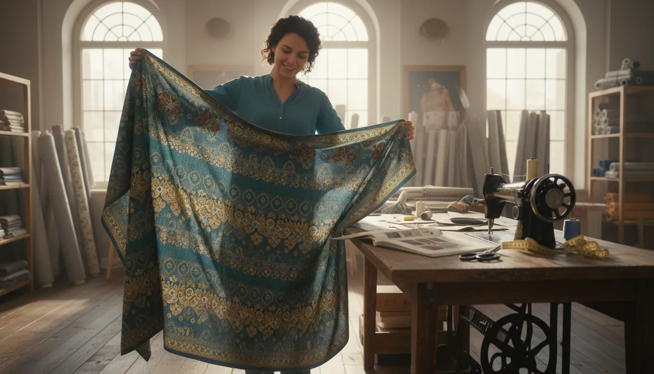 textile 的插圖：a woven or knit cloth