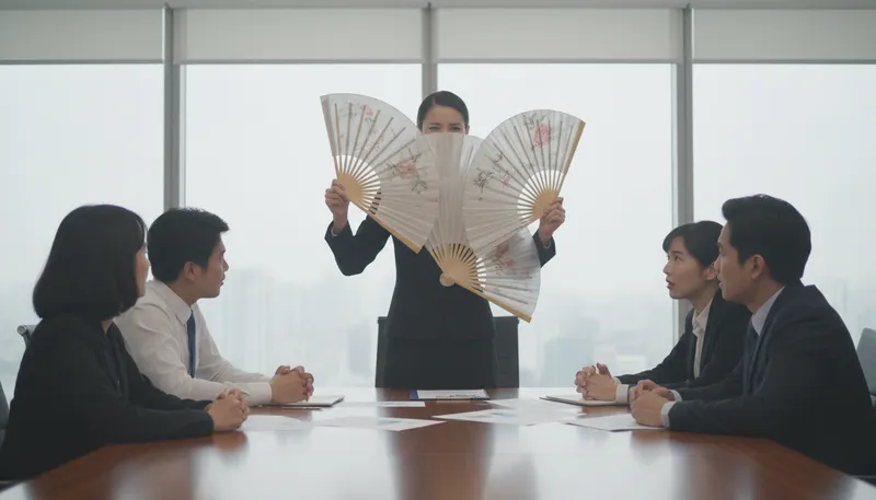 Illustration of fan dance: evasive or misleading action