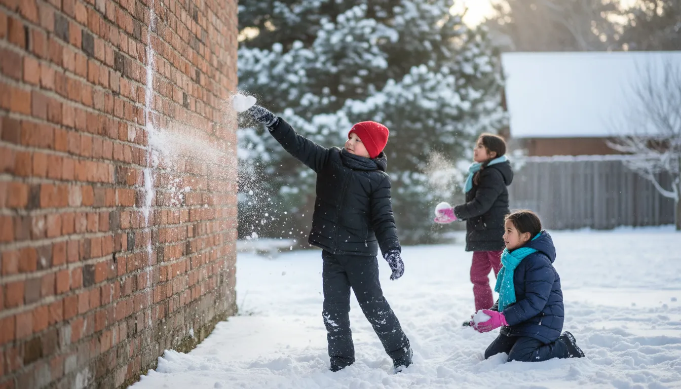 Illustrazione di cast snowballs: to toss balls of packed ice