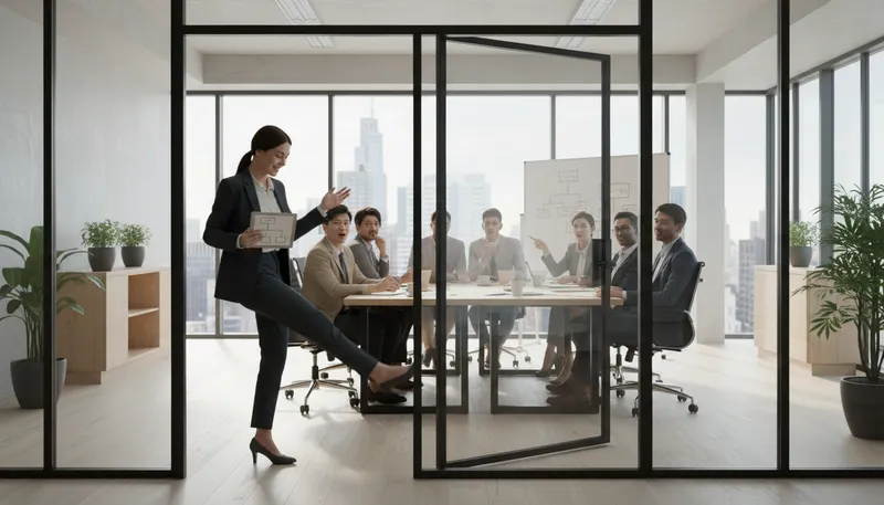 Illustration of kick at an open door: to attempt something unnecessary.